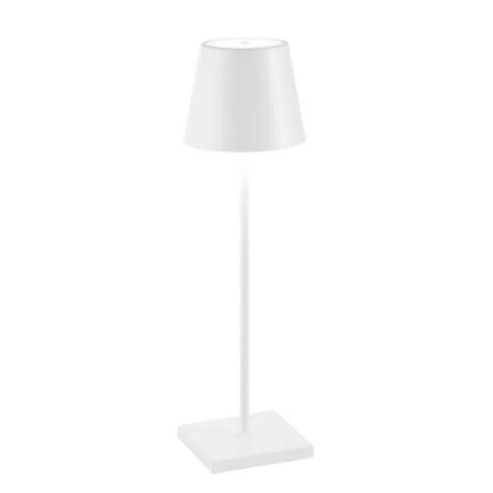 Rechargeable LumiFlex LED lamp, ideal for bedroom nightstand or office desk lighting.