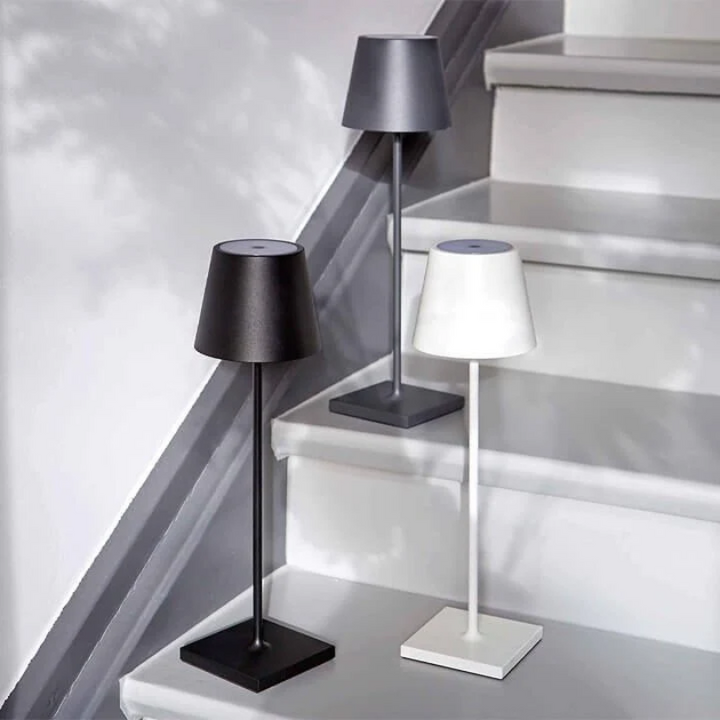Wireless ambient LED lamp, LumiFlex, offering touch control for comfortable illumination.