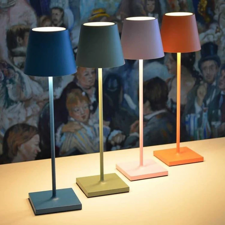 Modern desk lamp, LumiFlex, with LED touch control for optimal office lighting.