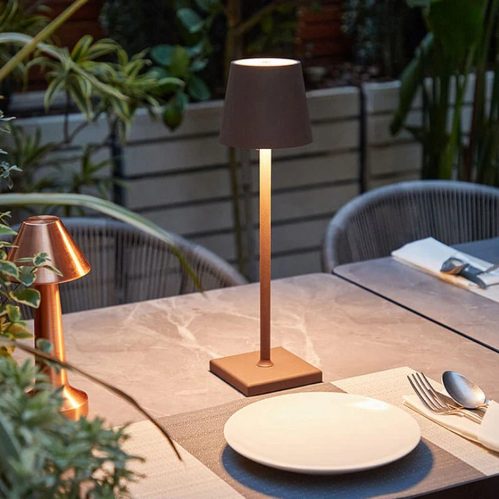 Stylish LED ambient lamp, LumiFlex, a wireless touch light for modern home interiors.