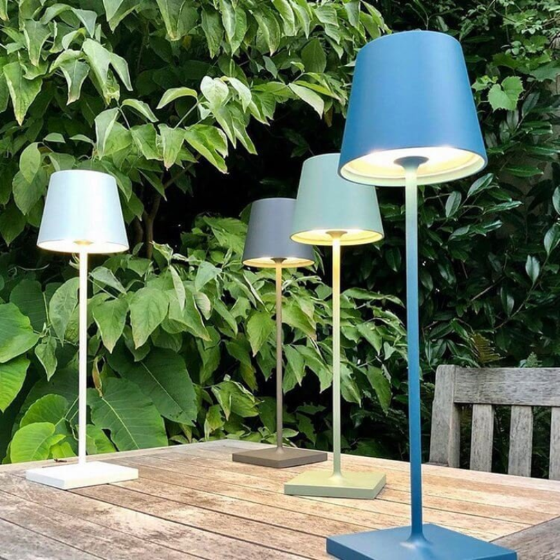 Wireless modern lamp, LumiFlex, providing soft LED light, perfect for contemporary home decor.