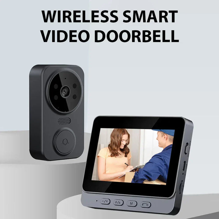 Smart home wireless video intercom with HD display and night vision for crystal clear door viewing