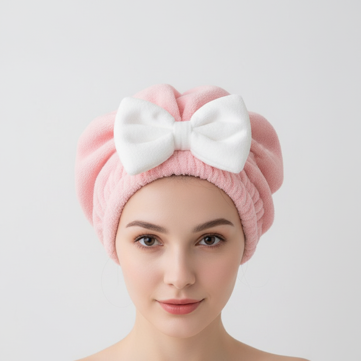 Stack of colorful microfiber hair wraps, highlighting their soft texture and quick-dry technology for haircare.