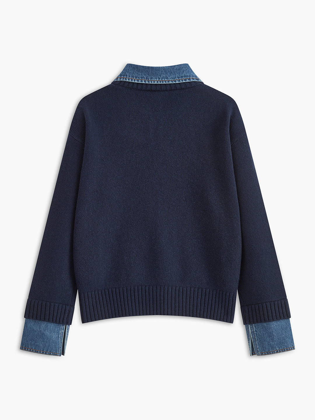 Versatile women's 2-in-1 lapel knit sweater, elegant casual or office wear, comfortable chic style.