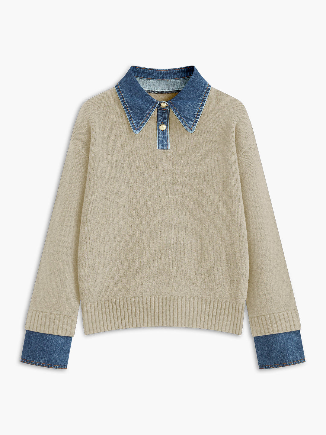 Stylish women's 2-in-1 lapel knit sweater, perfect for elegant casual wear, office style, or seasonal layering.