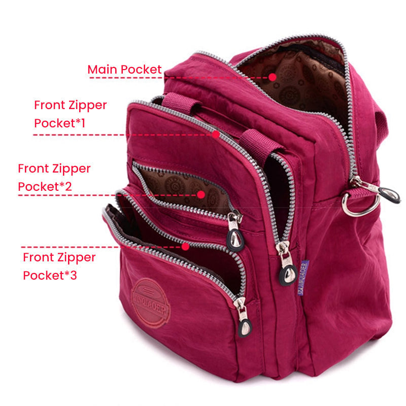 Waterproof 3-in-1 women's handbag, converts from shoulder bag to backpack, perfect for active women.