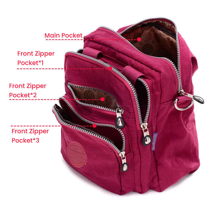 Waterproof 3-in-1 women's handbag, converts from shoulder bag to backpack, perfect for active women.