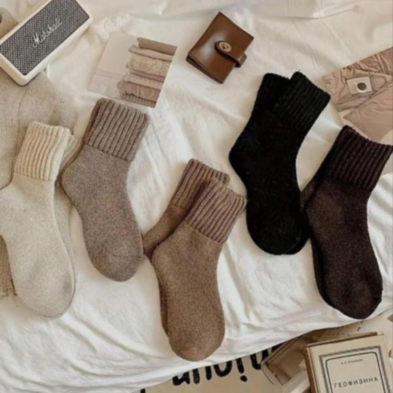 Plush women's 5-pack cozy socks. Super soft winter comfort socks for warmth, lounging, & cold weather.