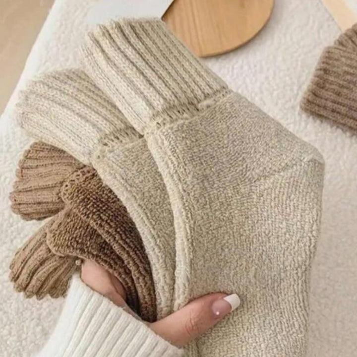 Women's 5-pack comfort socks. Assorted cozy winter thermal socks for ultimate foot warmth & everyday wear.