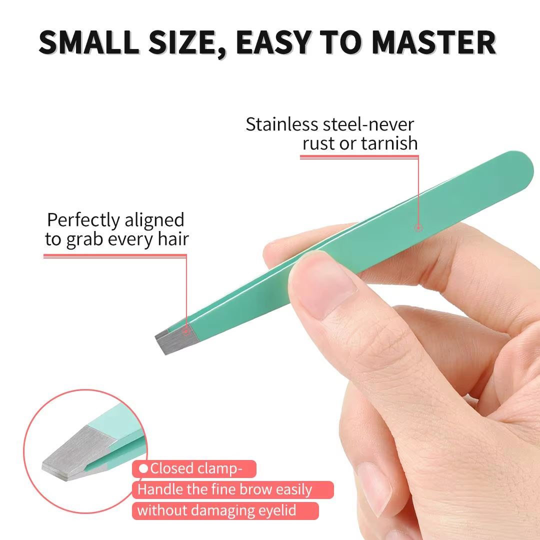 Precision tweezer set for women, including multiple tips for perfect eyebrow definition