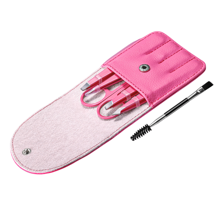 Women's travel-friendly eyebrow tweezer kit, featuring durable stainless steel tools