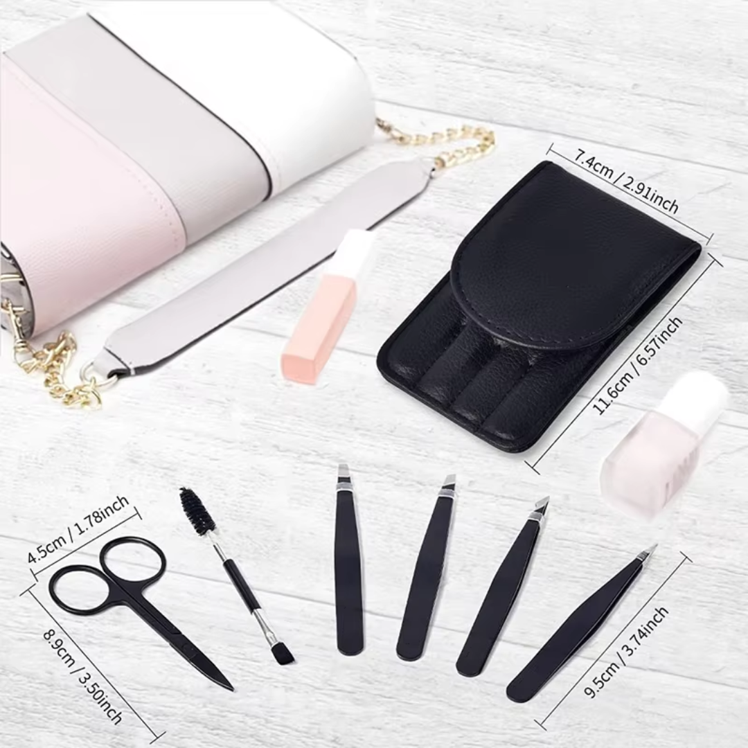Grooming beauty set: 6 precision tweezers for women's expert eyebrow care