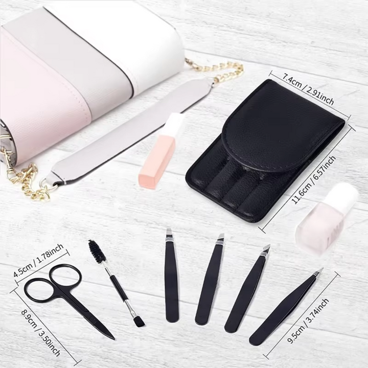 Grooming beauty set: 6 precision tweezers for women's expert eyebrow care