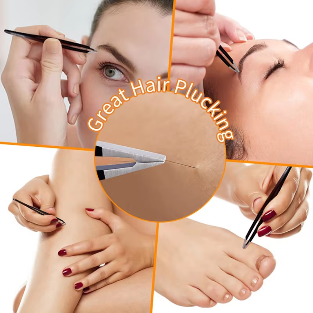 Eyebrow shaping kit: 6 precision tweezers in a compact case, perfect for travel