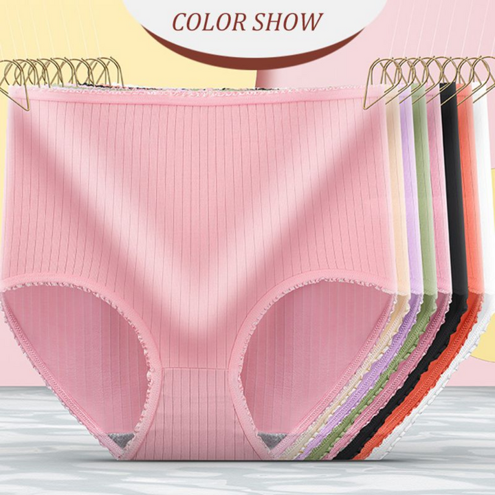 Multipack of 8 women's leakproof underwear. High-waisted design ensures comfort and discreet period protection.