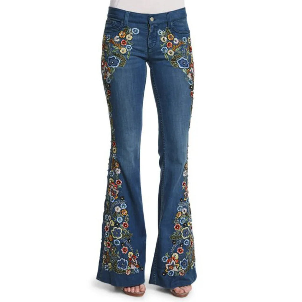Classic women's retro 90s straight leg jeans with a light blue wash. High-waisted denim for vintage casual wear.