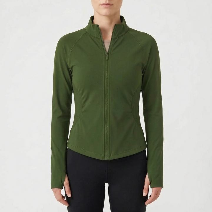 Stylish women's gym & fitness jacket. Comfortable athletic wear for your workout and active lifestyle.