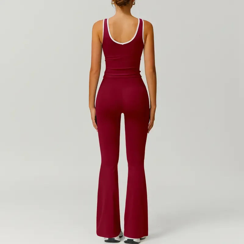 Women's two-piece activewear: stretchy capri leggings and a comfortable sports bra for any fitness routine.
