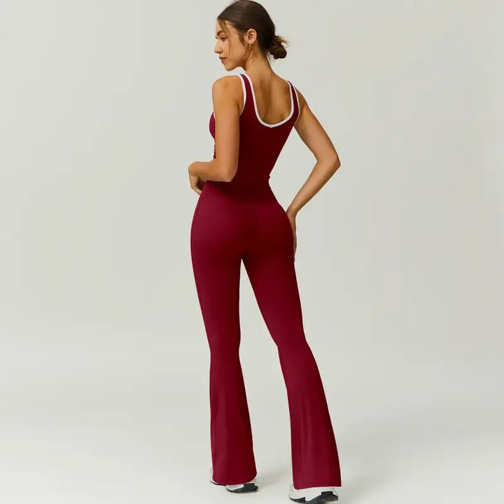 High-performance women's capri legging and sports bra set, offering sculpting fit & stretchy comfort.