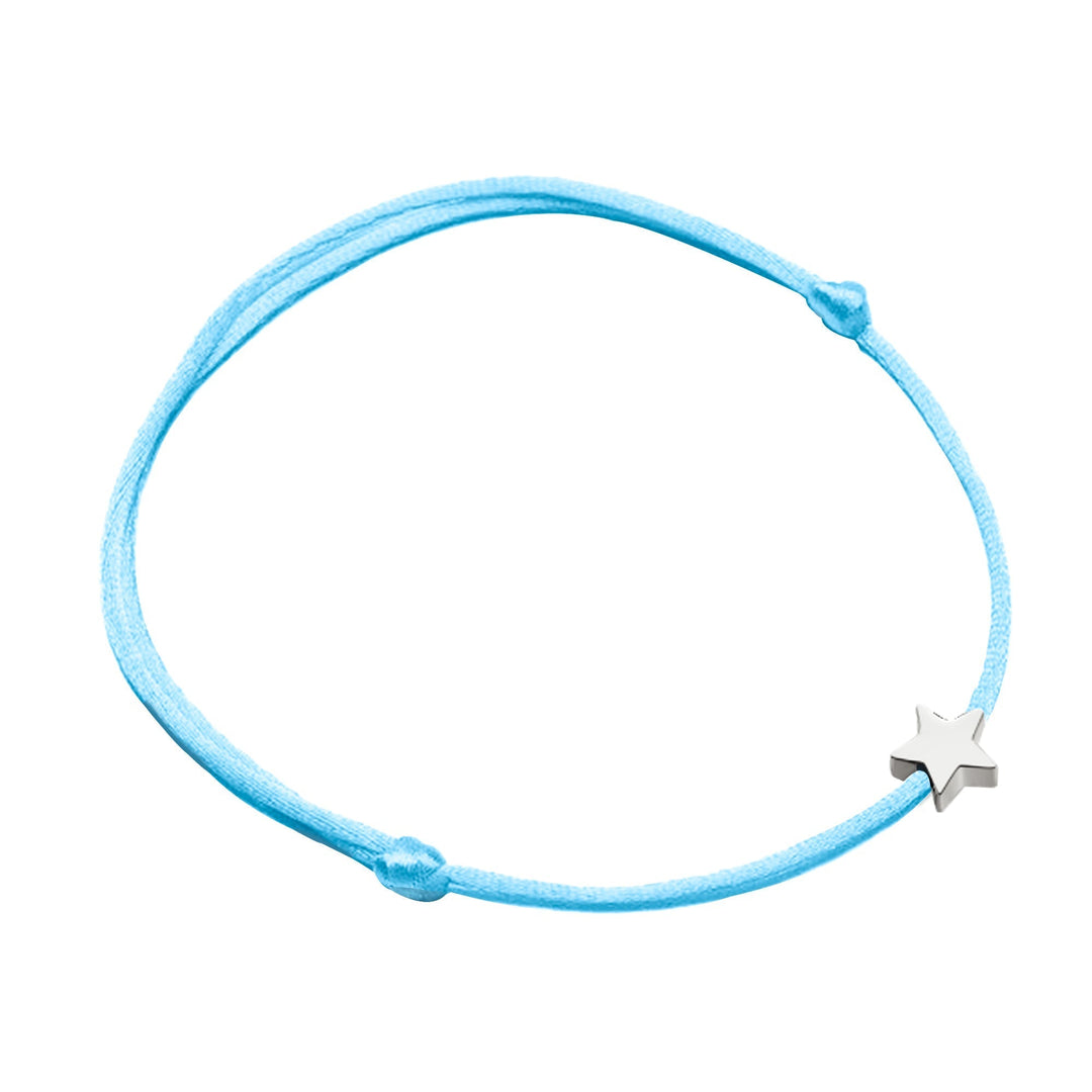 Adjustable women's bracelet with a shiny silver star charm on a durable nylon band. A great gift idea.
