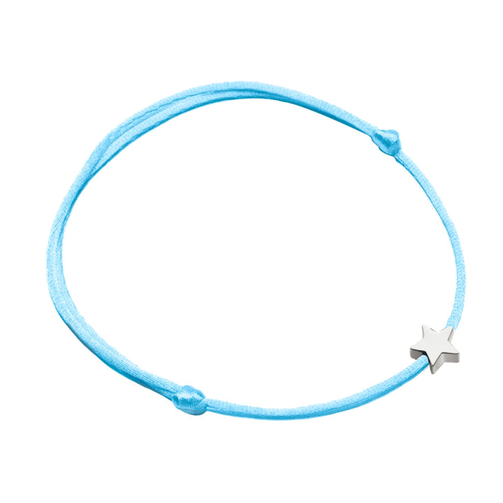 Adjustable women's bracelet with a shiny silver star charm on a durable nylon band. A great gift idea.