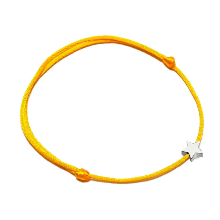 Modern women's jewelry: Adjustable nylon bracelet with a dainty silver star charm.