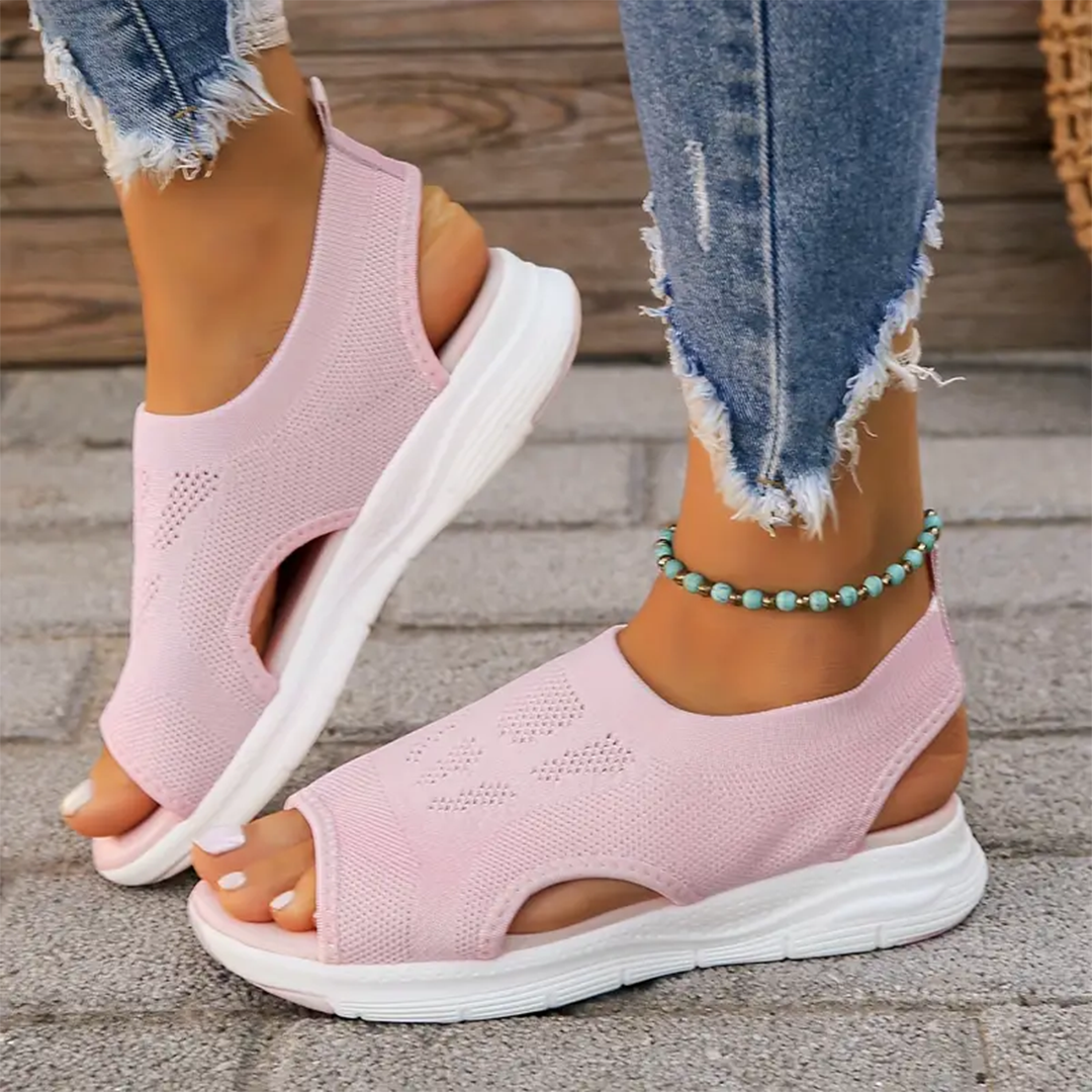 Breathable women's orthopedic walking sandals, adjustable for cool summer comfort & support.