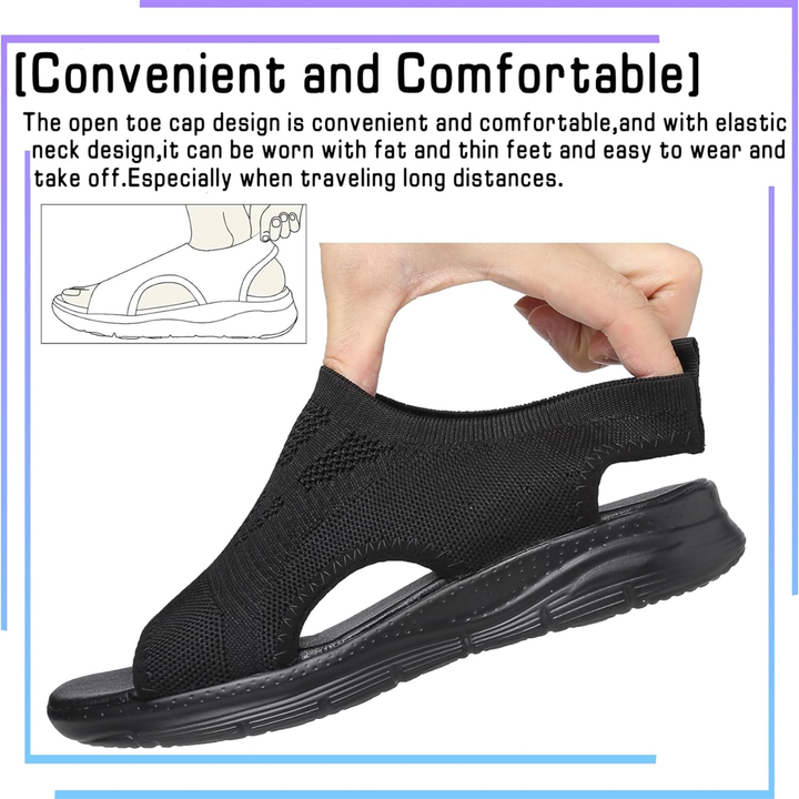 Soft, cushioned women's orthopedic sandals with adjustable straps, perfect for comfortable walking.