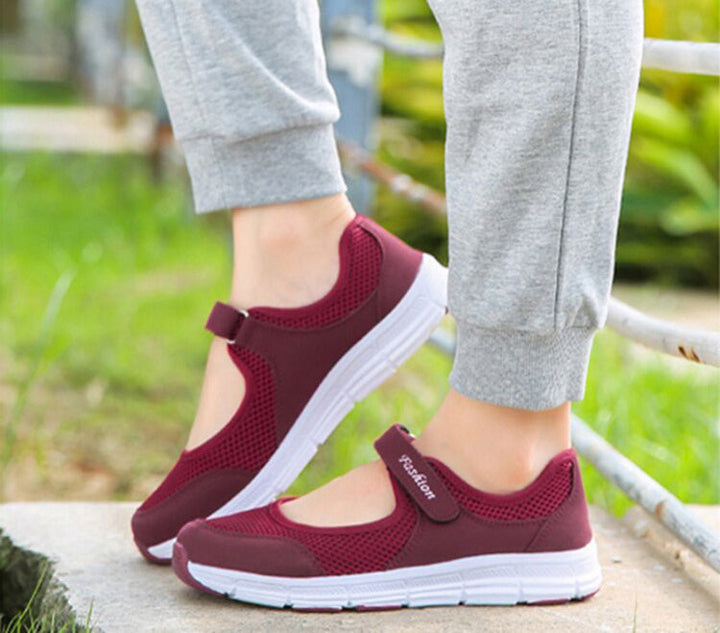 Interior comfort of AirFlow women's slip-on shoes with soft lining, ensuring everyday breathable footwear.