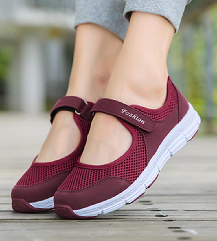 Back view of AirFlow women's comfort slip-on shoes, emphasizing the easy slip-on, lightweight design.