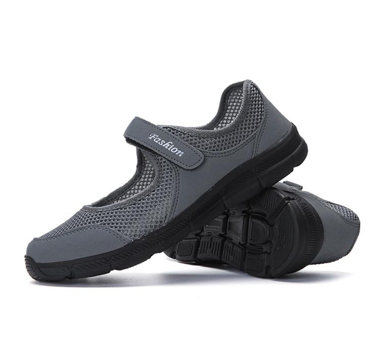 Front view of AirFlow women's breathable mesh slip-on shoes, showcasing casual style and comfort.