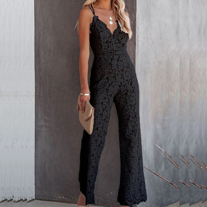 Elegant women's high-waist Ibiza jumpsuit, a versatile summer fashion piece for vacation outfits.