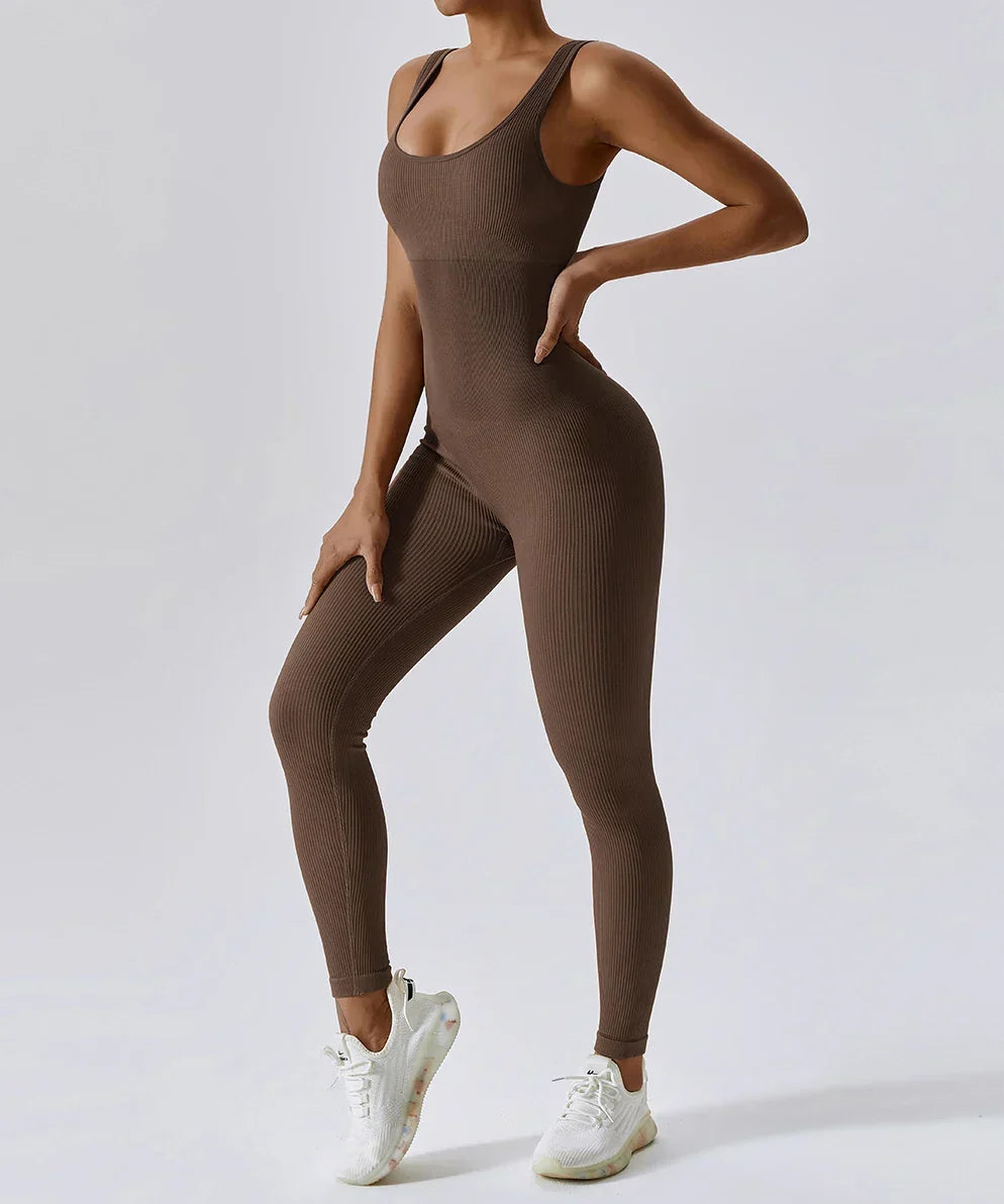 Stylish women's athletic jumpsuit, Nova activewear for a chic and comfortable workout experience.