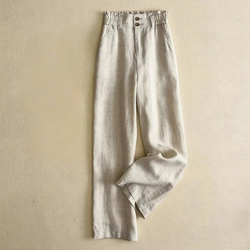Women's Amara high-waist wide-leg trousers, elegant & flowy for effortless style. Perfect for casual chic.