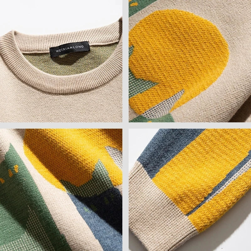 Cozy women's patterned sweater, ideal for winter comfort & a stylish look. Soft knit long-sleeve top.