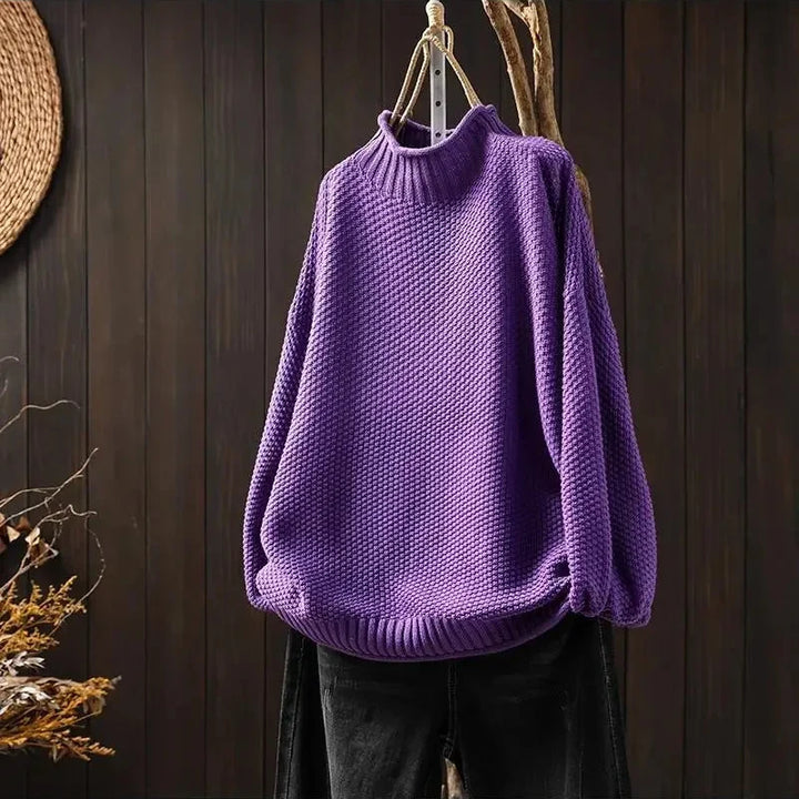 Women's Amara relaxed fit pullover sweater in soft knit for cozy everyday comfort & casual style.