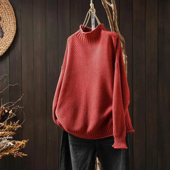 Stylish women's relaxed fit pullover sweater, perfect for fall fashion, winter wear & versatile everyday outfits.