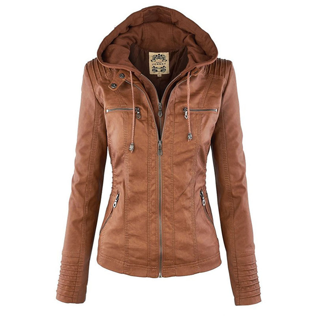 Women's Amara short leather summer jacket, lightweight & stylish for warm weather fashion.