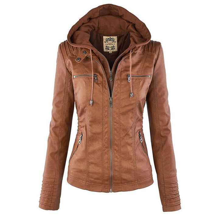 Women's Amara short leather summer jacket, lightweight & stylish for warm weather fashion.
