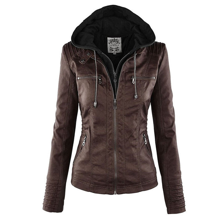 Amara women's short leather jacket, designed for effortless style and warm weather versatility.