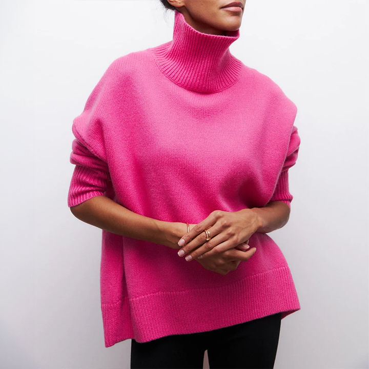 Warm Amelie turtleneck sweater for women. Chic pullover style for cozy winter fashion and everyday elegance.