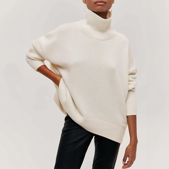 Fashionable women's Amelie turtleneck sweater. Chic, cozy, and warm for stylish winter and everyday wear.