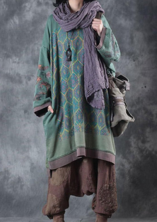 Women's Ameline oversized O-neck midi dress, a loose-fit design for comfortable everyday wear and effortless chic.