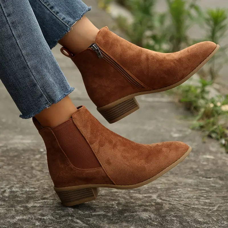 Women's Anica Classic Chelsea boots in rich brown. Timeless style, comfortable ankle boots for fall & winter fashion.