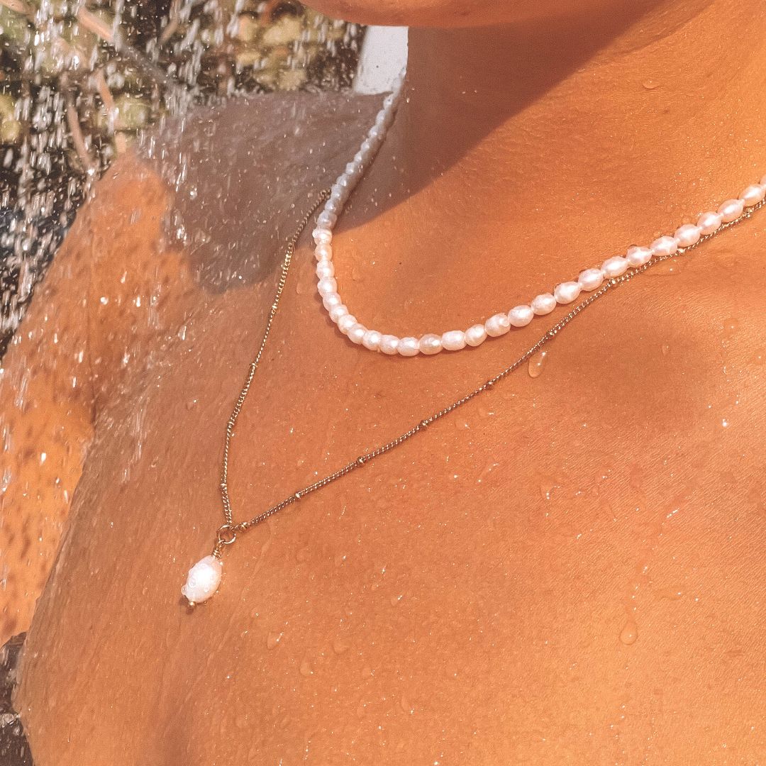 Sophisticated women's pendant necklace showcasing a unique freshwater baroque pearl.