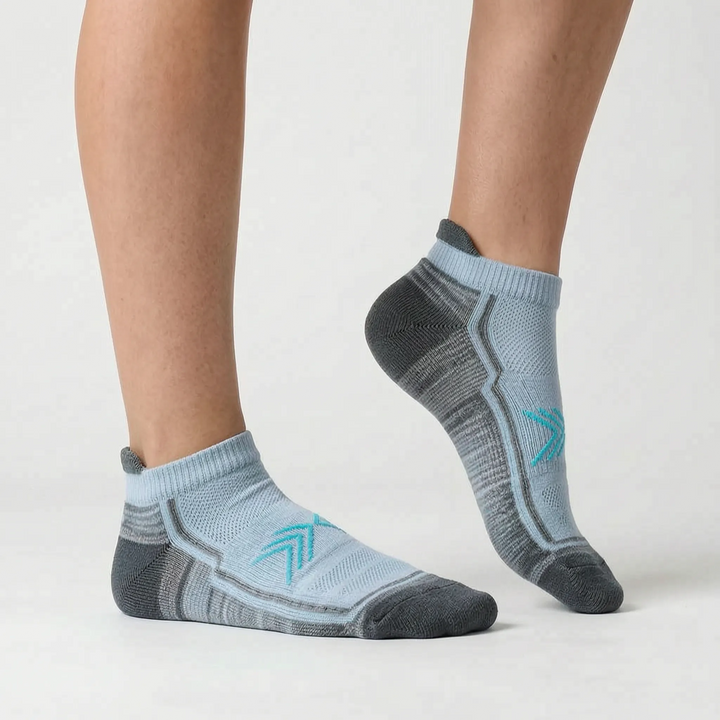 Performance women's ankle socks for athletic activities, running, and daily workouts.