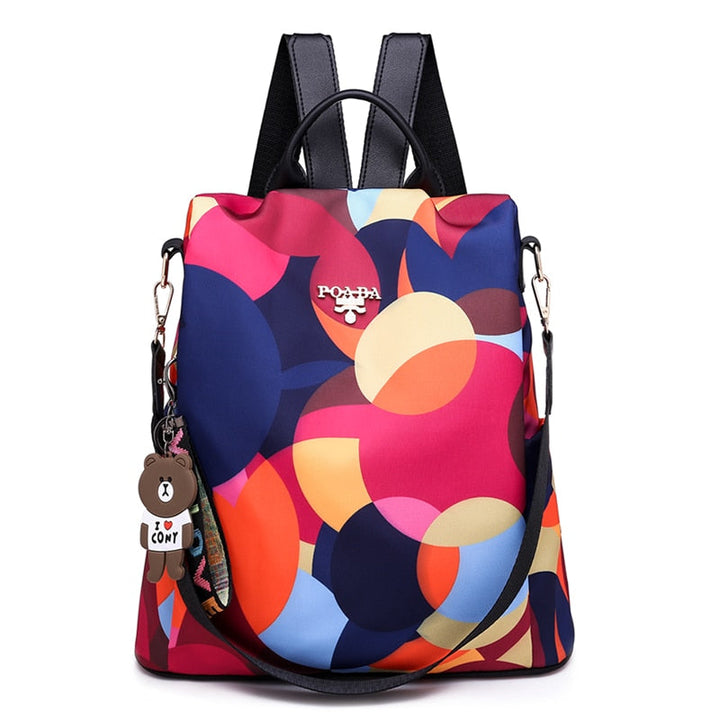 Elegant PU leather women's anti-theft backpack, water-resistant, versatile for daily errands & travel.