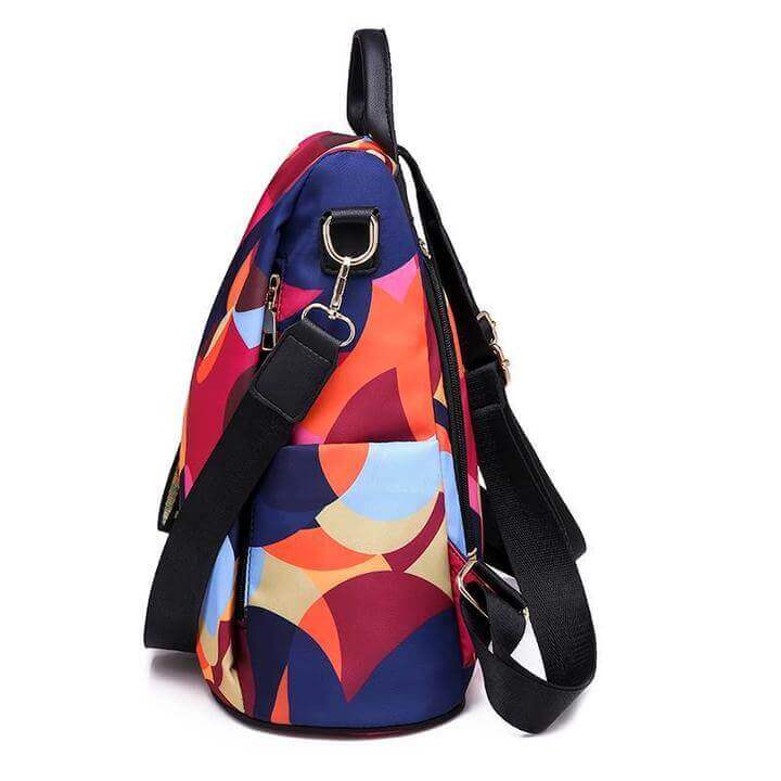 Functional women's anti-theft backpack, water-resistant, secure zippered pockets for daily & travel safety.