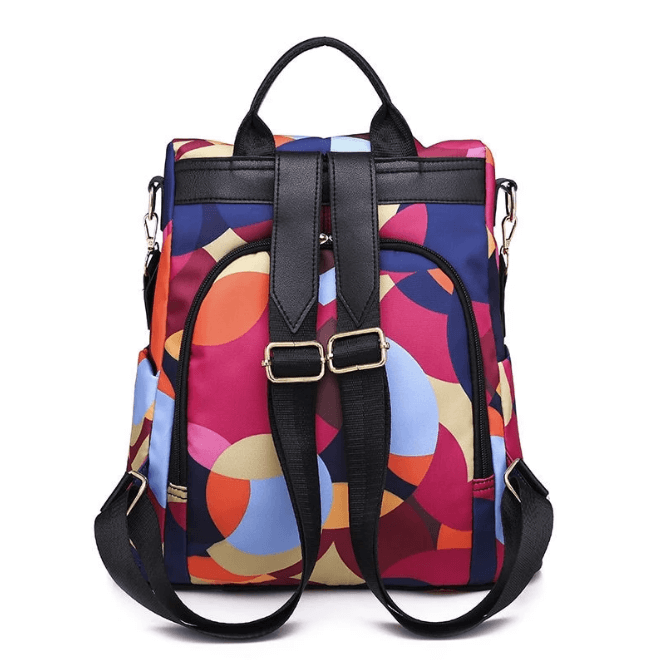 Lightweight women's anti-theft backpack, water-resistant, PU leather, comfortable for daily commutes.