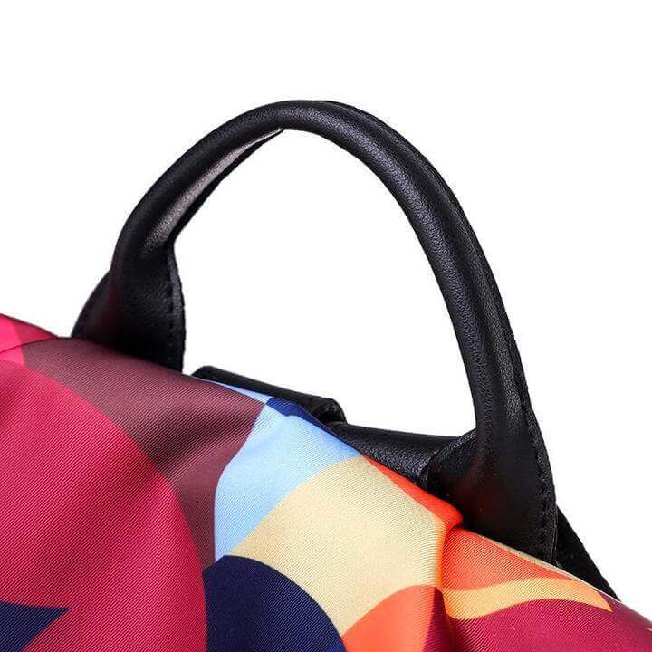 Multi-compartment women's water-resistant anti-theft backpack, PU leather, organized daily carry.